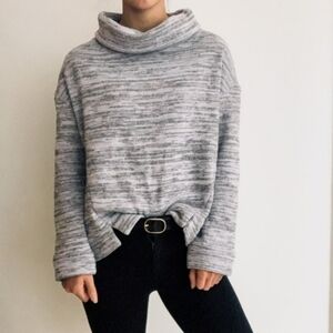 Anthropologie Saturday Sunday Purple Space Dye Cowl Neck Oversized Sweatshirt